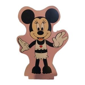 Disney Baby Minnie Mouse Wooden Wood Cutout Wall Decor Pink Nursery Kids Room 7"